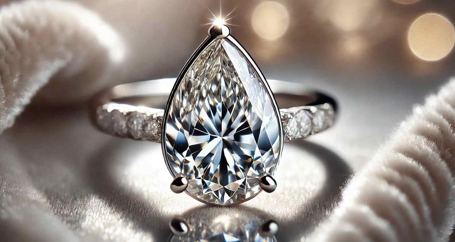 pear-shaped diamond engagement ring