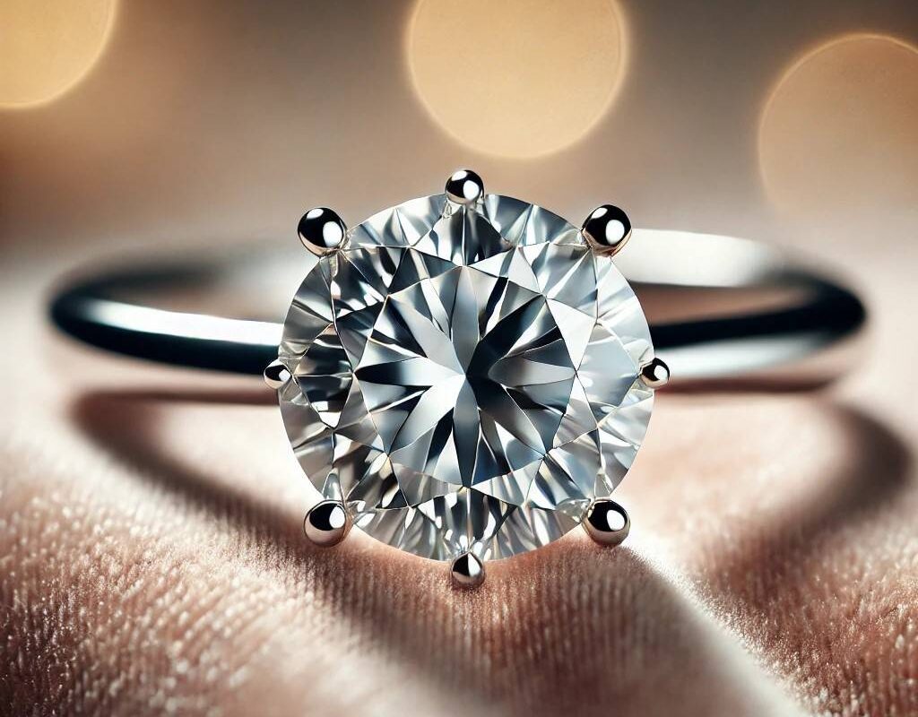 round-cut diamond engagement ring